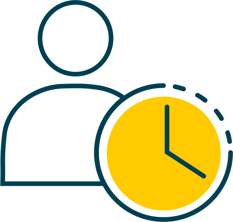 Icon showing flexible work schedule